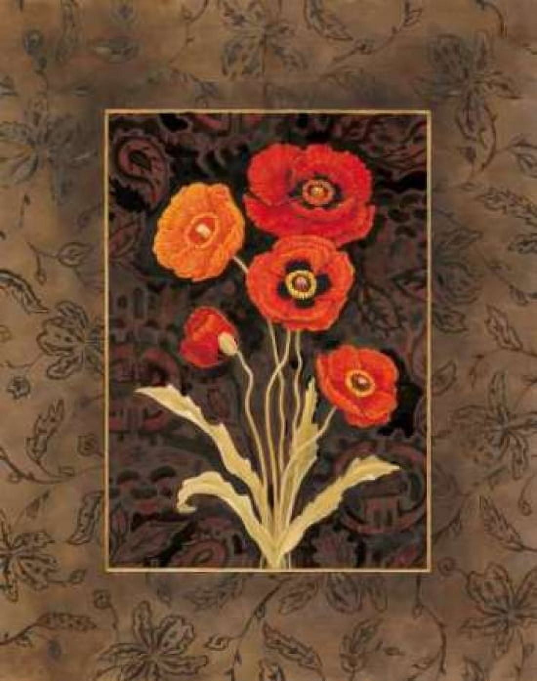 Damask Poppies Canvas Art - Paul Brent (22 x 28)