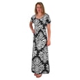 thumbnail image 1 of Damask Print Cap Sleeves Smocked Waist Plus Sized Maxi Dresses, 1 of 10