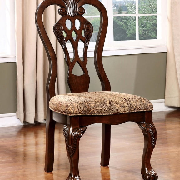 Damask Print Seated Dining Chairs / In Formal Dining Rooms / Pair for a Distinctive Look
