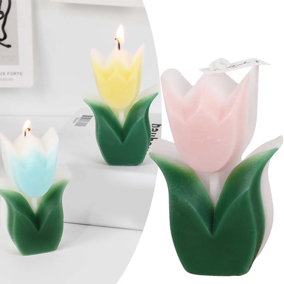 Damask Rose Candle 2Psc Flower Shaped Candles Tu/Lip Candles Aesthetic Cool Candles Cute Candles Paraffin Wax Decorative Candle Room Decor Funky Scented Flower Candle For Gift Wedding Party Fav/Ors,Pi