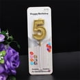 thumbnail image 1 of Damask Rose Candle Glitter Number Candles Gold Number 0-9 Birthday Party Candle Cake, Candles And Candle Holders, 1 of 2