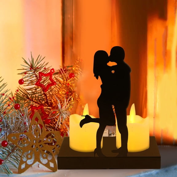 Vintage Candle Wedding Decoration Props Candlestick Decoration Valentine'S Day Proposal Hug Confessions Atmosphere Candle Lamp Gift, Candles And Candlesticks