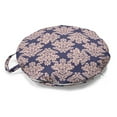 thumbnail image 1 of Damask Round Floor Cushion with Handle, Pastel Blossoming Victorian Bouquets Floral Vintage Feminine Classic, Pillow for Living Room & Dorms, 18" Round, Dark Indigo and Pale Rose, by Ambesonne, 1 of 4