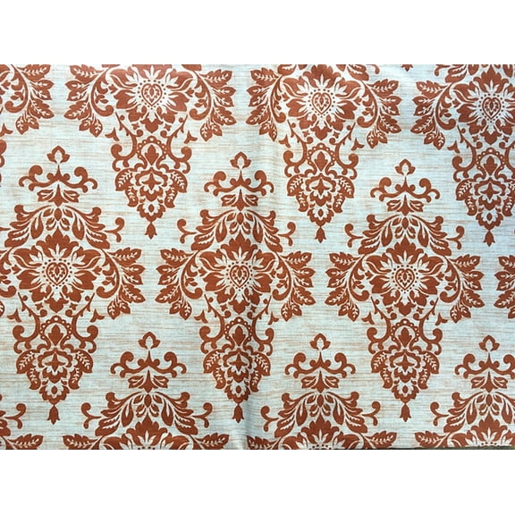 Damask Rust Color Vinyl Flannel Backed Tablecloth 52" x 52" Square