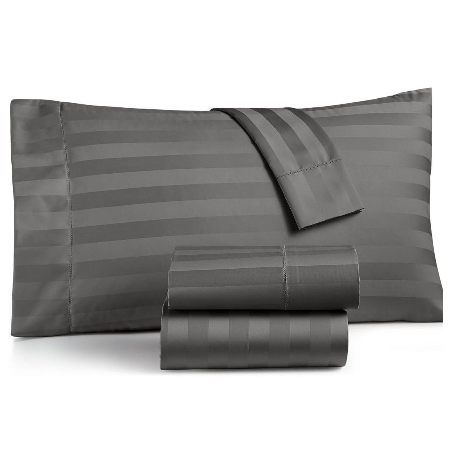 Damask Sheets 100 Cotton 800 Thread Count Damask Stripe Dark Grey