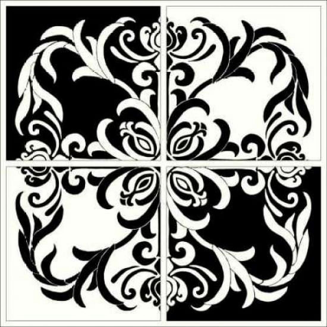 Damask Silhouette I Canvas Art - Judy Shelby (24 x 24)