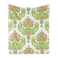 thumbnail image 1 of Damask Soft Flannel Fleece Throw Blanket, Floral Arrangement Damask Green Foliage Design Print, Cozy Plush for Indoor and Outdoor Use, 70" x 90", Green Coral Pale Mauve, by Ambesonne, 1 of 6