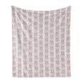 thumbnail image 1 of Damask Soft Flannel Fleece Throw Blanket, Floral Botany Ornate Vertical Line in Pastel Tones, Cozy Plush for Indoor and Outdoor Use, 70" x 90", Mauve Dried Rose, by Ambesonne, 1 of 5
