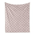 thumbnail image 1 of Damask Soft Flannel Fleece Throw Blanket, Powder Pink Dressing Room Concept Retro Art Deco Interior Ornamental Design, Cozy Plush for Indoor and Outdoor Use, 50" x 70", Dried Rose White, by Ambesonne, 1 of 5