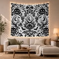 thumbnail image 1 of Damask Stark Black With Art Scene, Spooky Gothic for Gothic Decor Fans, Dark Art Decor Statement Accent, Halloween Gift, Tapestry Wall Hanging for Bedroom and Dorm, 1 of 7