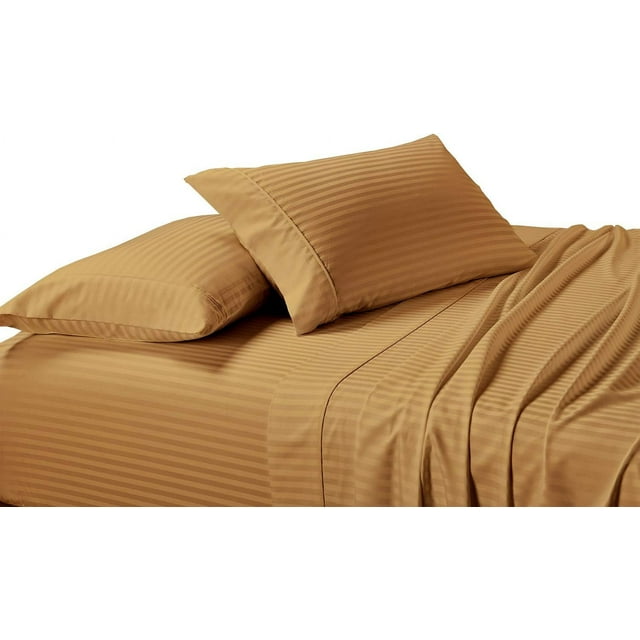 Damask Striped 300 Thread Count, Pure Cotton Olympic Queen Size Bed