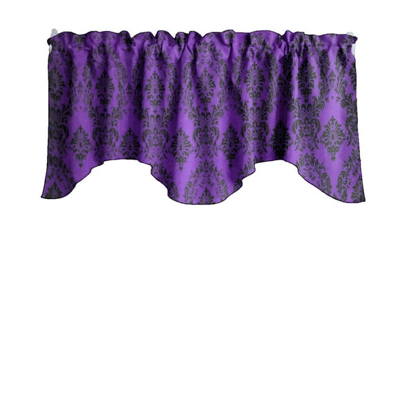 Damask Taffeta Scalloped Valance Curtain Window Treatment Kitchen Home Décor 58" Wide / 20" Tall