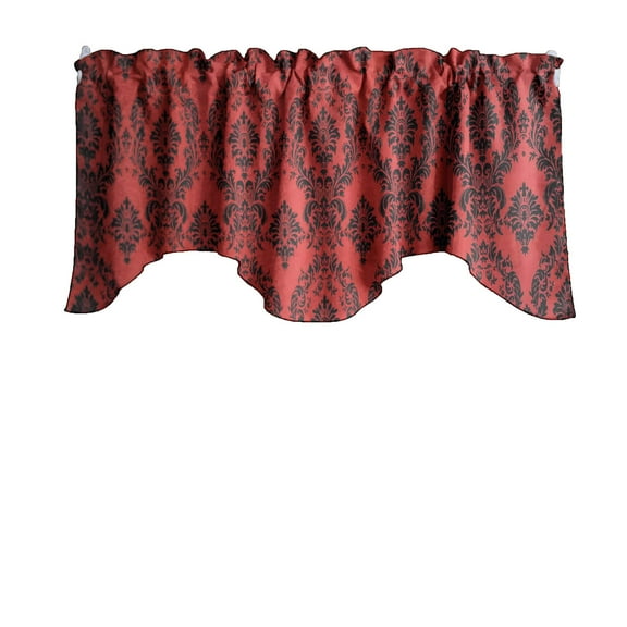 Damask Taffeta Scalloped Valance Curtain Window Treatment Kitchen Home Décor 58" Wide / 20" Tall