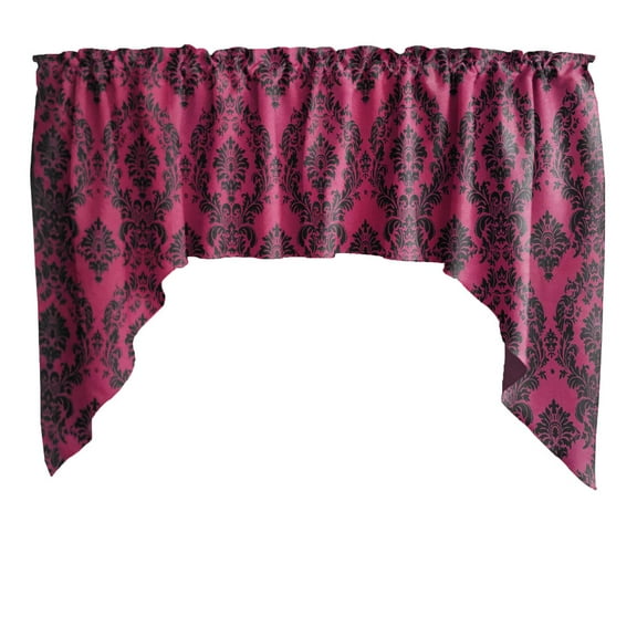 Damask Taffeta Swag Valance Curtain Window Treatment Kitchen Home Décor 58" Wide / 36" Tall