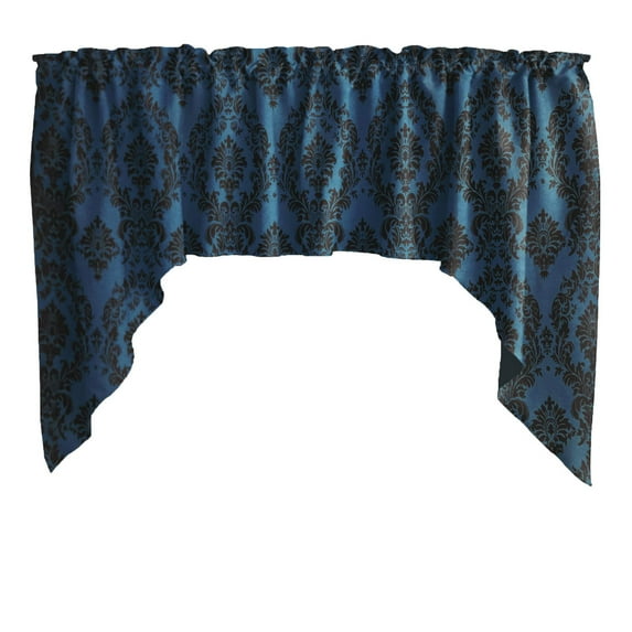 Damask Taffeta Swag Valance Curtain Window Treatment Kitchen Home Décor 58" Wide / 36" Tall