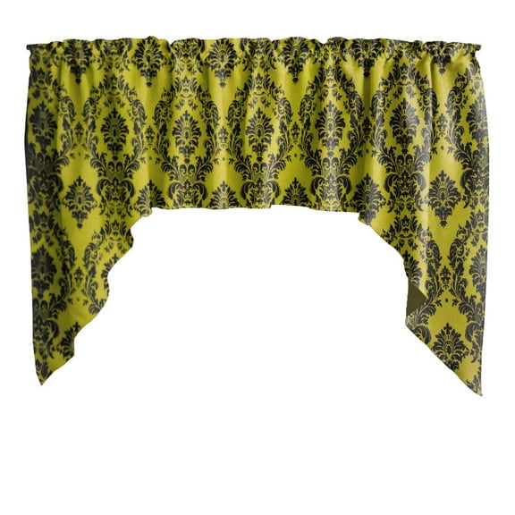 Damask Taffeta Swag Valance Curtain Window Treatment Kitchen Home Décor 58" Wide / 36" Tall
