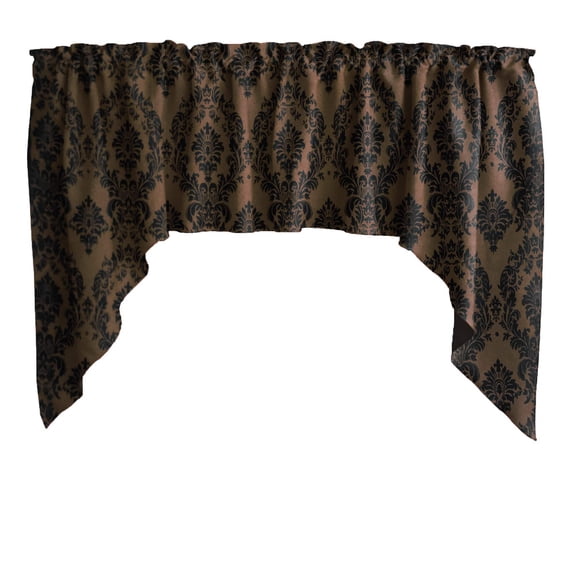 Damask Taffeta Swag Valance Curtain Window Treatment Kitchen Home Décor 58" Wide / 36" Tall