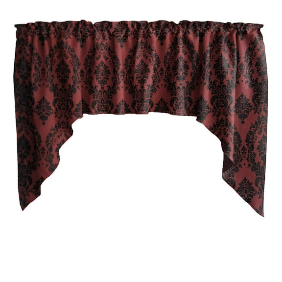 Damask Taffeta Swag Valance Curtain Window Treatment Kitchen Home Décor 58" Wide / 36" Tall