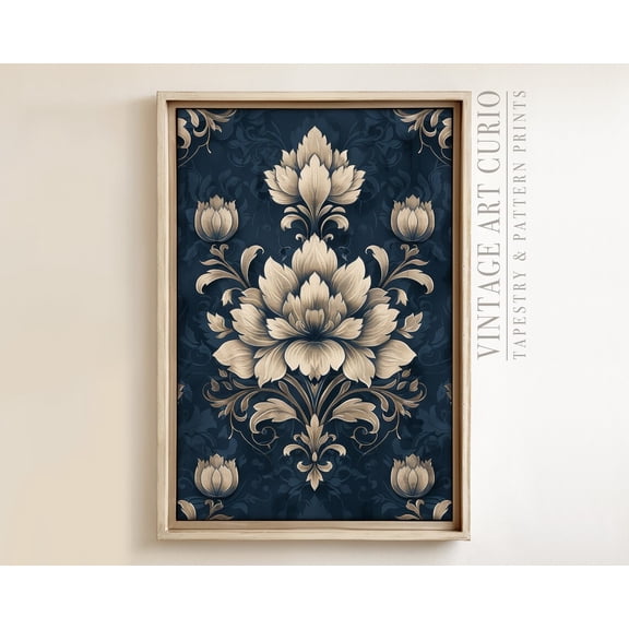 Damask Tapestry Xl Wall Art, Vintage Textile , Vintage Textile Wall Art, Antique Tapestry Wall Art, Modern Farmhouse Eclectic Print Home Decor #3140, 8x12 UNFRAMED