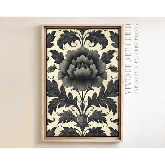 Damask Tapestry Xl Wall Art, Vintage Textile , Vintage Textile Wall Art, Antique Tapestry Wall Art, Modern Farmhouse Eclectic Print Home Decor #3141, 12x18 UNFRAMED