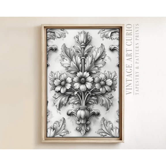 Damask Tapestry Xl Wall Art, Vintage Textile , Vintage Textile Wall Art, Antique Tapestry Wall Art, Modern Farmhouse Eclectic Print Home Decor #3157, 8x12 UNFRAMED