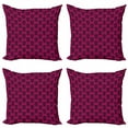 thumbnail image 1 of Damask Throw Pillow Cushion Case Pack of 4, Abstract Royal Floral Arabesque Style Baroque Inspiration, Modern Accent Double-Sided Print, 4 Sizes, Dark Magenta Dark Purple, by Ambesonne, 1 of 2