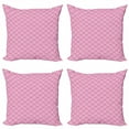 thumbnail image 1 of Ambesonne Damask Throw Pillow Cover 4 Pack, Middle Eastern Blossom, 20", Pink White, 1 of 2