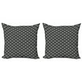 thumbnail image 1 of Ambesonne Damask Throw Pillow Cover 2 Pack, Timeless Foliage Leaves, 16", Grey Black and White, 1 of 2