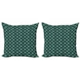 thumbnail image 1 of Ambesonne Damask Throw Pillow Cover 2 Pack, French Rococo Motifs, 24", Dark Teal Eggshell, 1 of 2