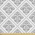 thumbnail image 1 of Damask Upholstery Fabric by the Yard, Oriental Repetitive Leaves Ornaments Classical Plain Pattern Illustration, Decorative Fabric for DIY and Home Accents, Taupe Grey and White by Ambesonne, 1 of 5