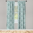 thumbnail image 1 of Damask Window Curtains, Leaves Blooming Ornamental Bohemian Vibes Flourishes Vintage Art Pattern, Lightweight Decor 2-Panel Set with Rod Pocket, Pair of - 28"x95", Cadet Blue and White, by Ambesonne, 1 of 3