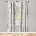 thumbnail image 1 of Damask Window Curtains, Vintage Weathered Royal Ornaments Leafy Ethnic Orient Details with Dots, Lightweight Decor 2-Panel Set with Rod Pocket, Pair of - 28"x95", Dark Eggshell and Ivory, by Ambesonne, 1 of 3