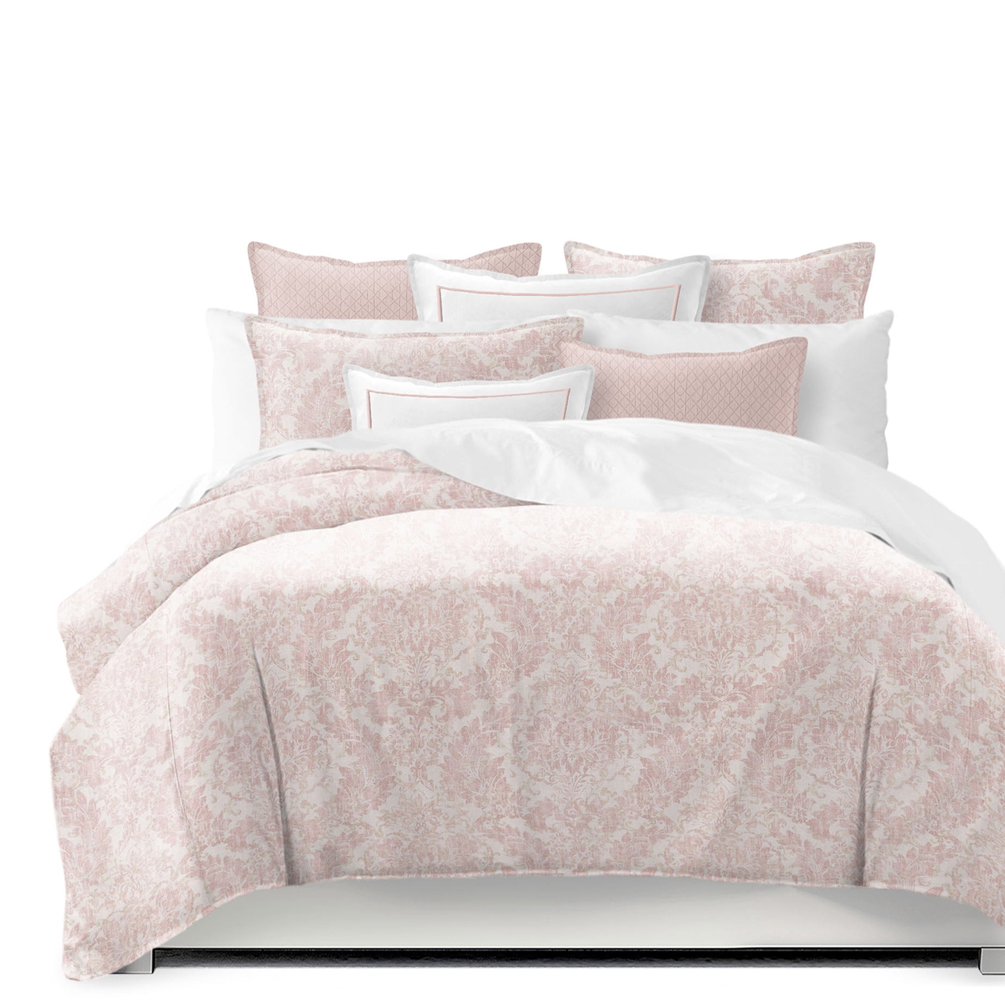 Damaskus Linen Blush Comforter Set Queen