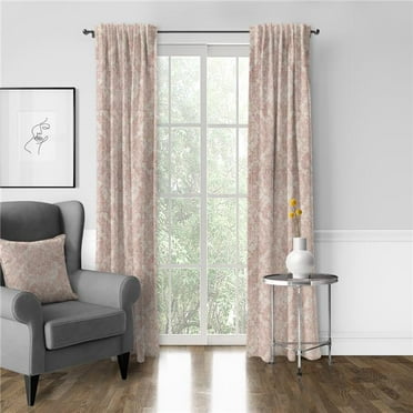 Damaskus Linen Pole Top Drapery Panel, Blush - 50 x 96 in. - Pack of 2