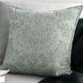 thumbnail image 1 of Damaskus Linen Square Decor Pillow with Feather Insert, Mist - 24 in., 1 of 1