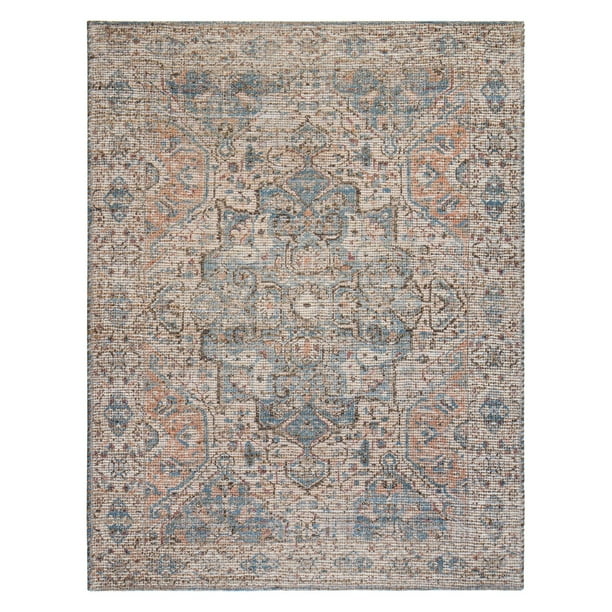 Damavand Beige Distressed Jute Blend Area Rug