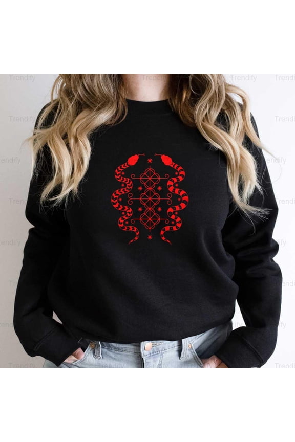 Damballah Wedo Veve Voodoo Loa Symbol Vintage Graphic Unisex Sweatshirt M390464, Up to Size 5XL
