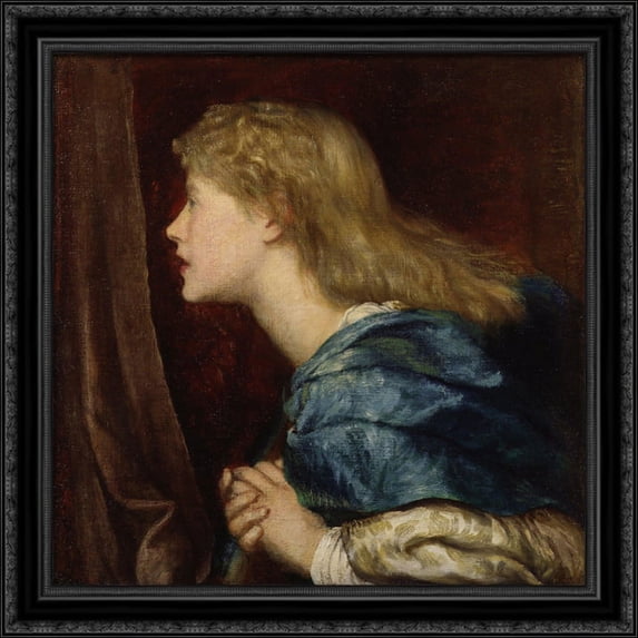Dame (Alice) Ellen Terry 28x28 Large Black Ornate Wood Framed Canvas Art by George Frederick Watts