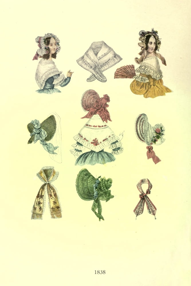 Dame Fashion 1913 Hats of 1838 Canvas Art - Unknown (24 x 36)