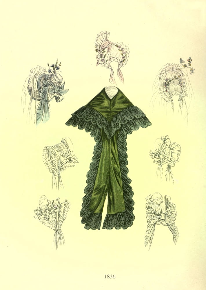 Dame Fashion 1913 Shawls of 1836 Canvas Art - Unknown (24 x 36)