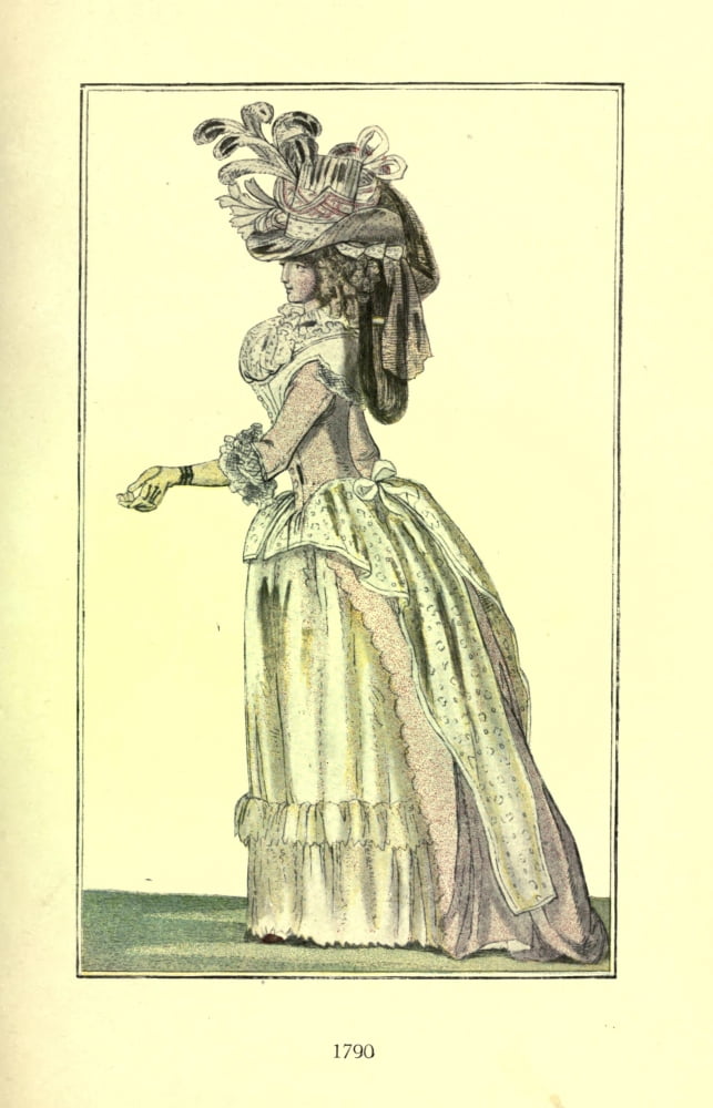 Dame Fashion 1913 Woman of 1790 Canvas Art - Unknown (24 x 36)