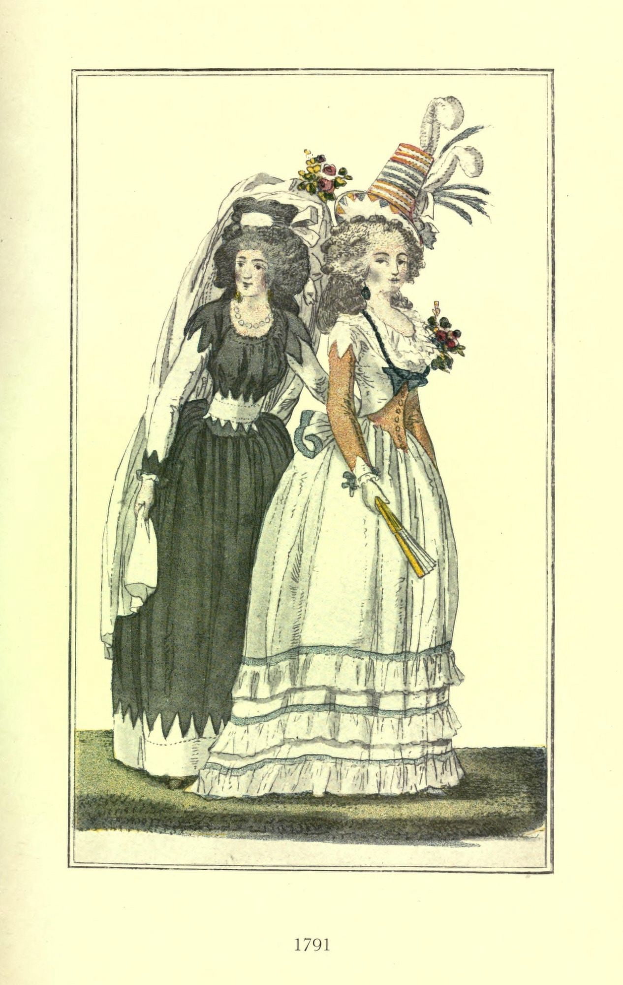Dame Fashion 1913 Woman of 1791 Canvas Art - Unknown (18 x 24)