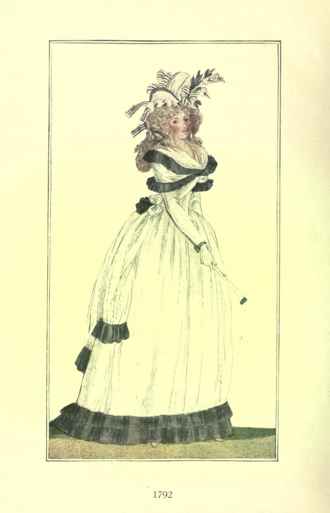 Dame Fashion 1913 Woman of 1792 Canvas Art - Unknown (18 x 24)