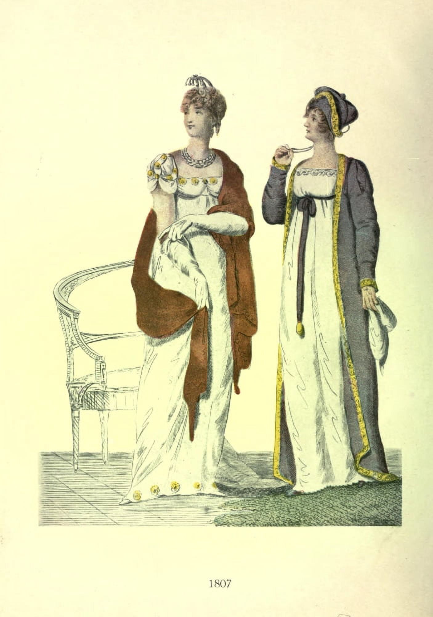 Dame Fashion 1913 Woman of 1807 Canvas Art - Unknown (24 x 36)