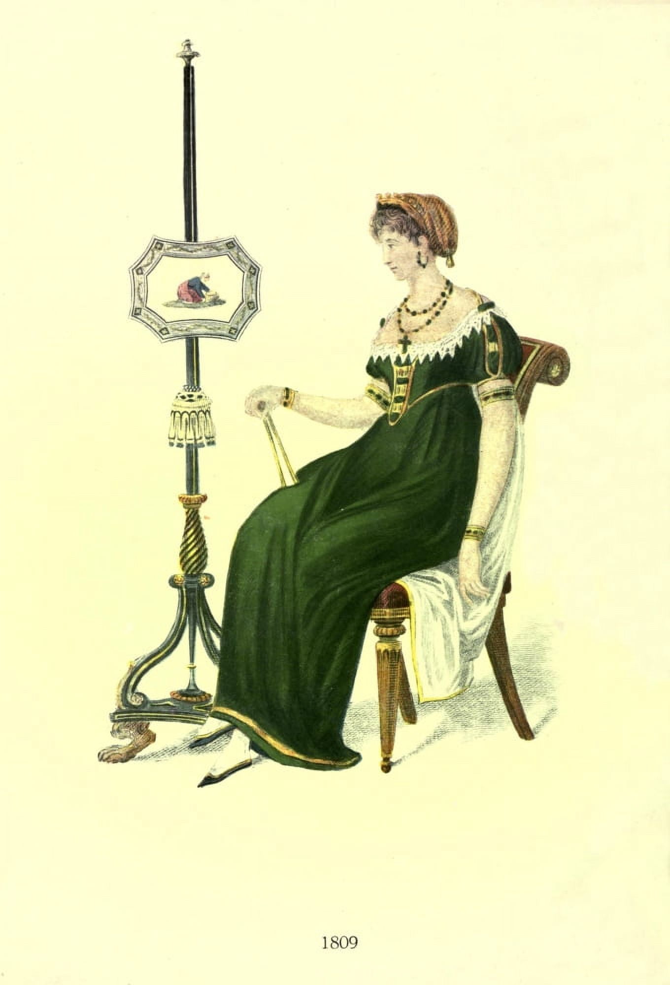 Dame Fashion 1913 Woman of 1809-2 Canvas Art - Unknown (24 x 36)