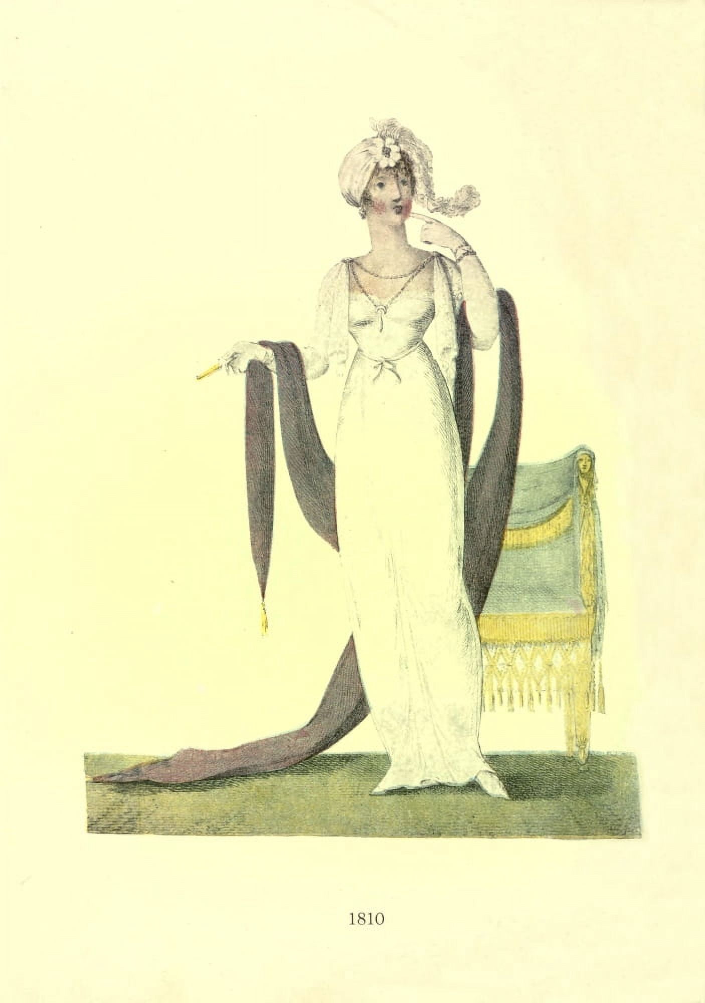 Dame Fashion 1913 Woman of 1810-1 Canvas Art - Unknown (18 x 24)