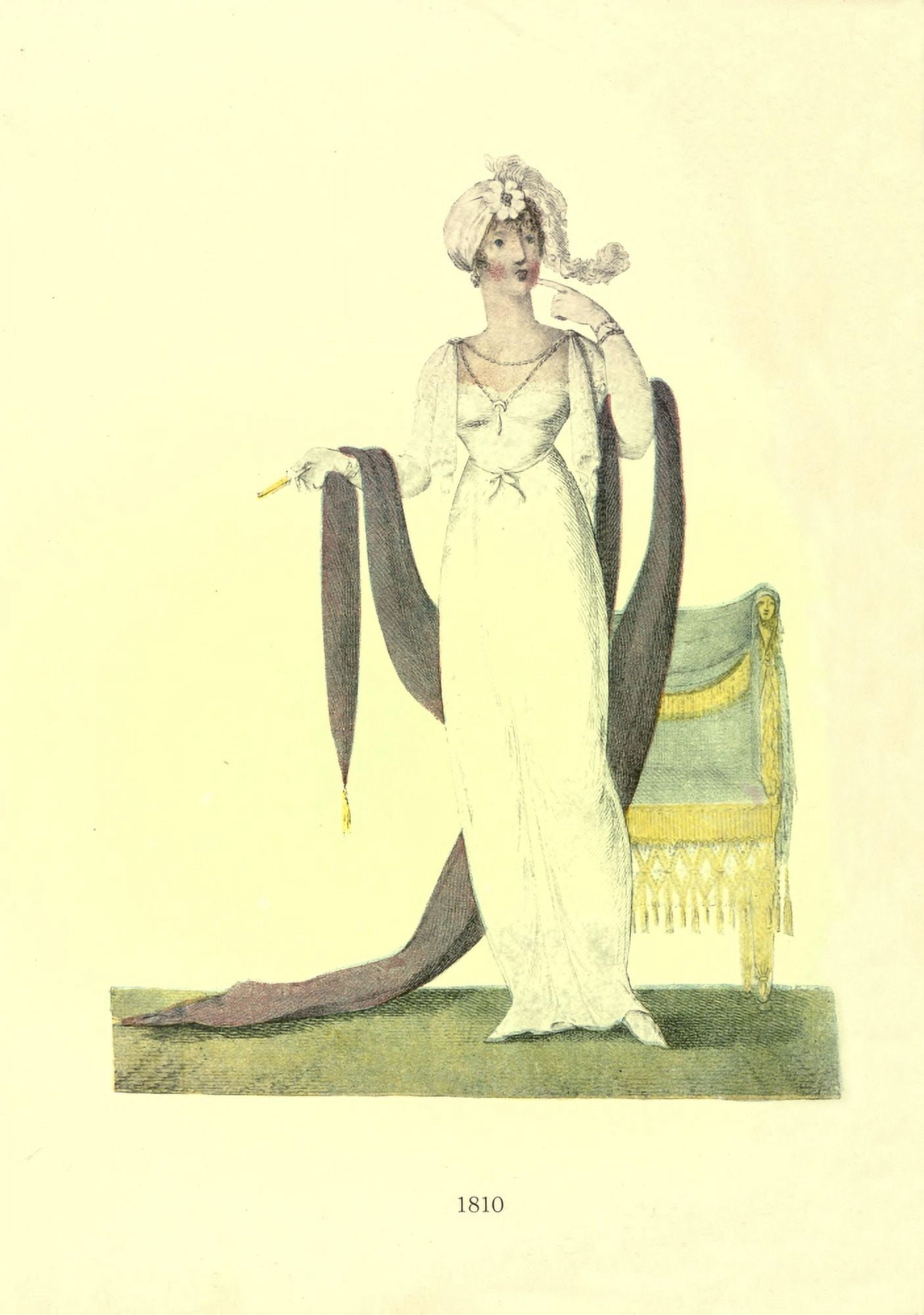 Dame Fashion 1913 Woman of 1810-1 Canvas Art - Unknown (24 x 36)