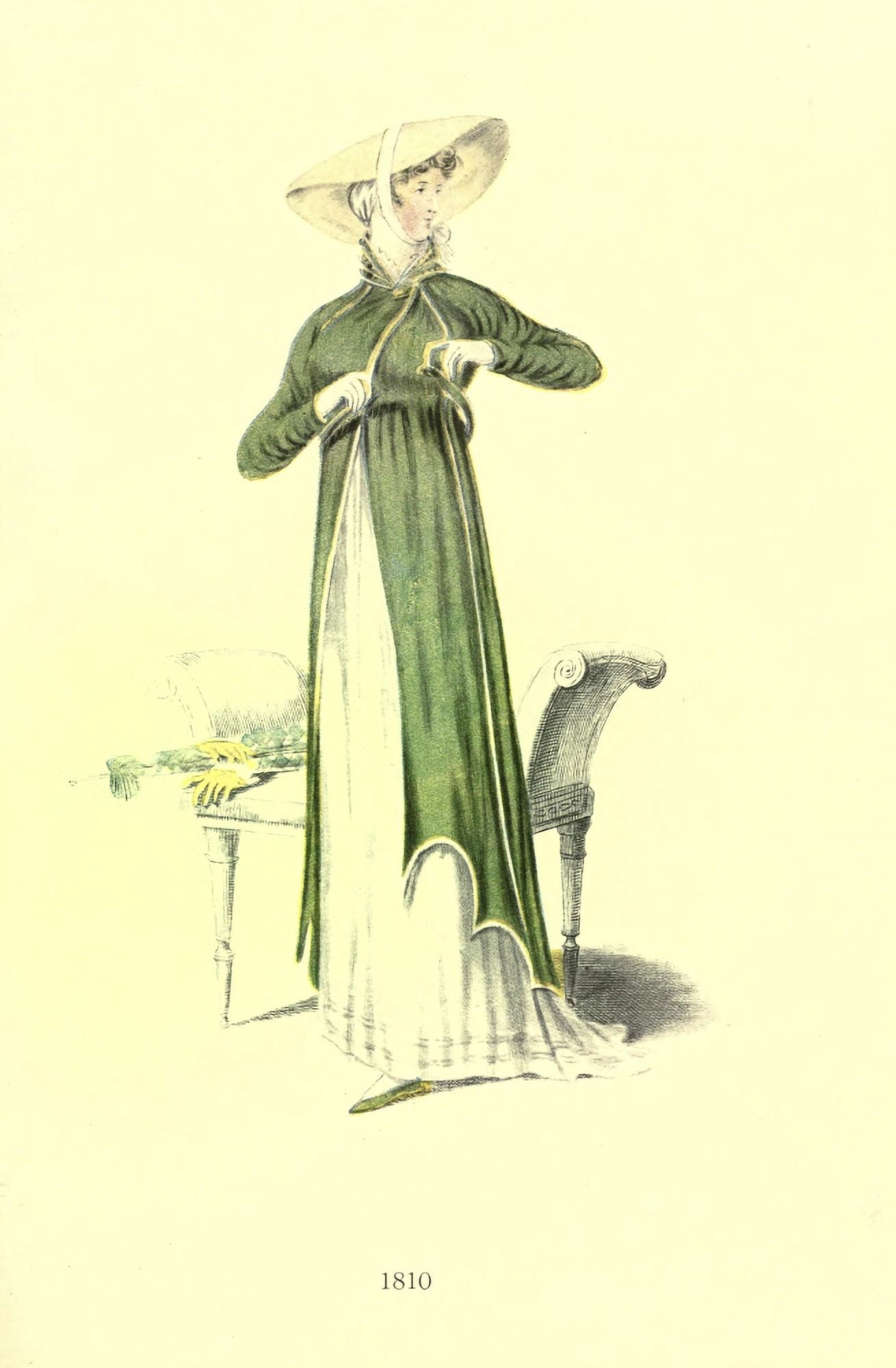 Dame Fashion 1913 Woman of 1810-2 Canvas Art - Unknown (18 x 24)
