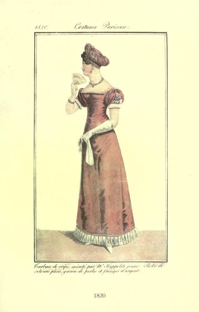 Dame Fashion 1913 Woman of 1820 Canvas Art - Unknown (18 x 24)