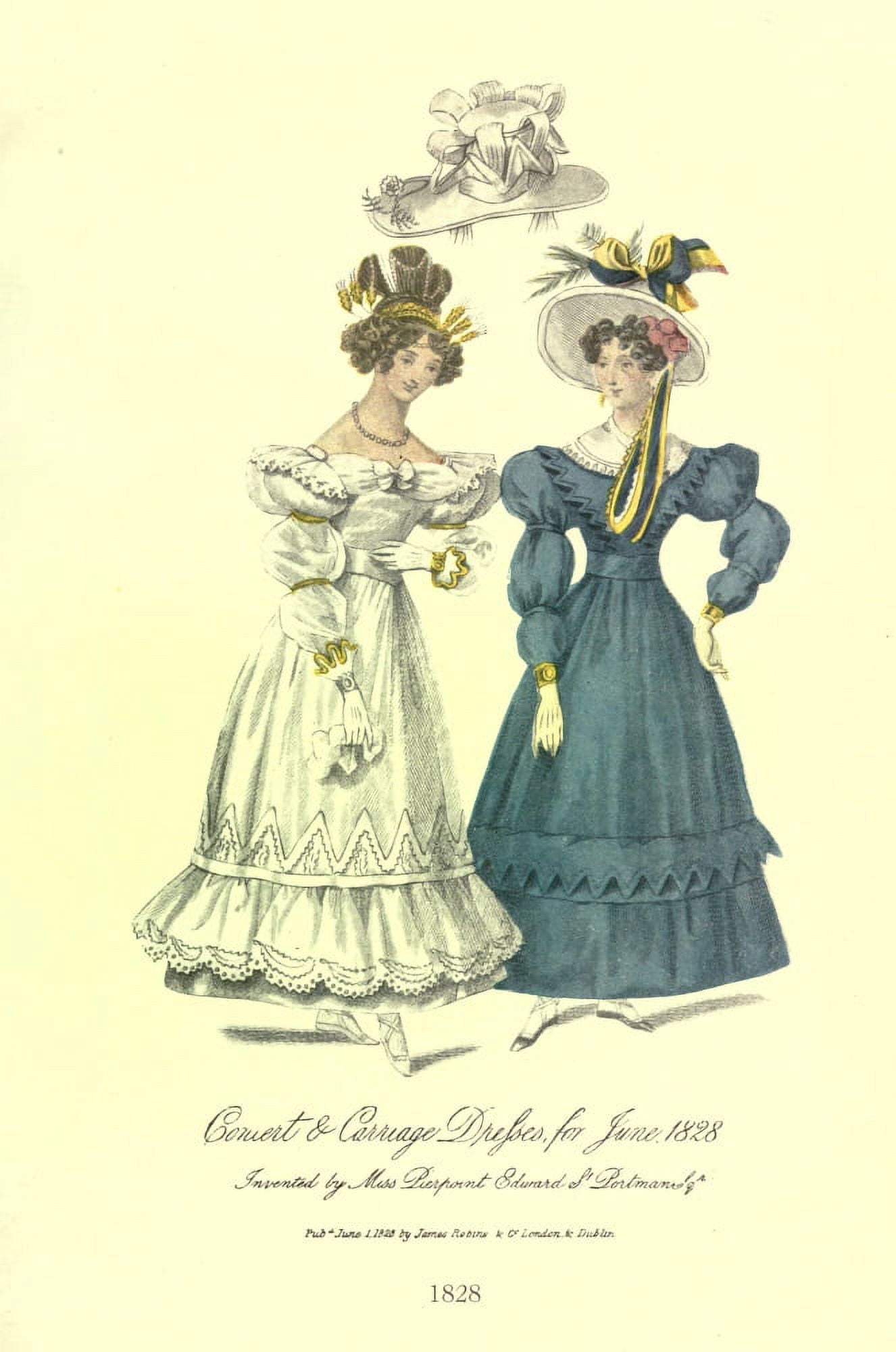 Dame Fashion 1913 Woman of 1828 Canvas Art - Unknown (24 x 36)